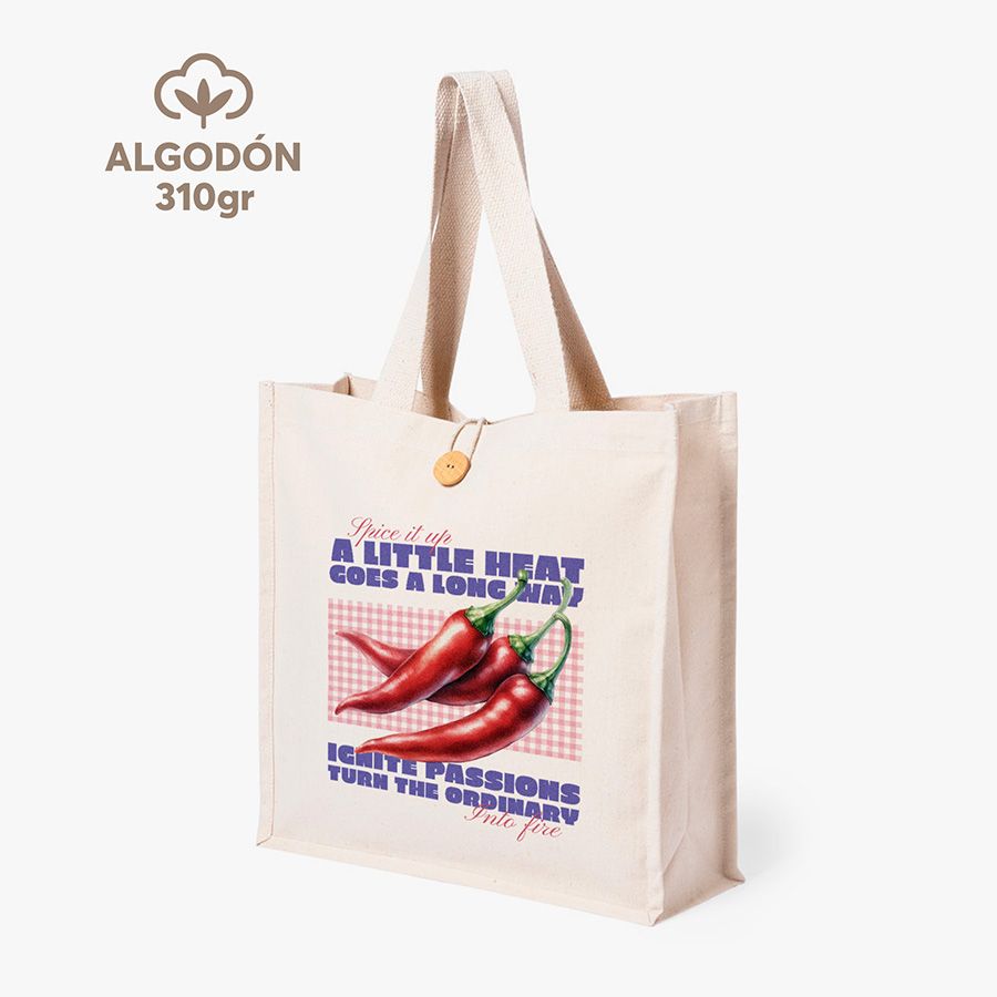 Bolsa ancha con botón 310gr DTG