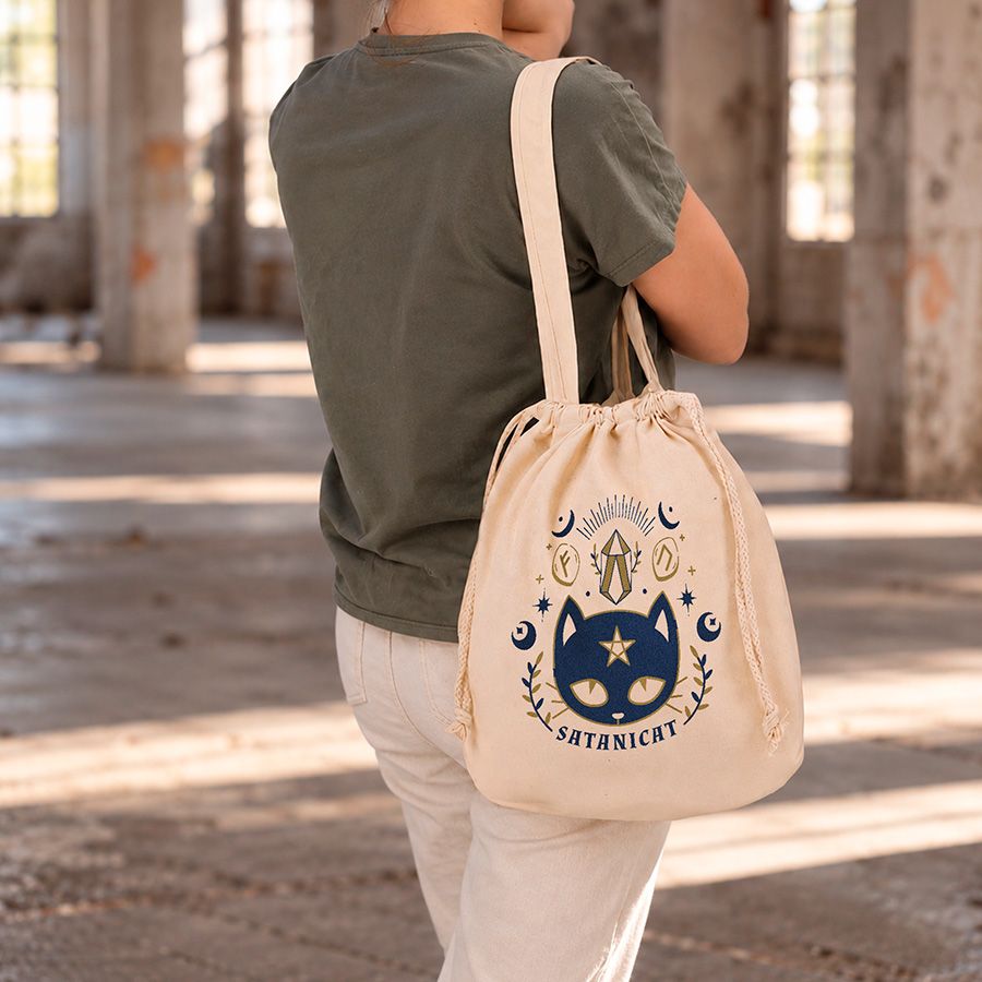 Bolsa algodón 180gr con cuerdas ajustables Transfer digital - Imagen 2